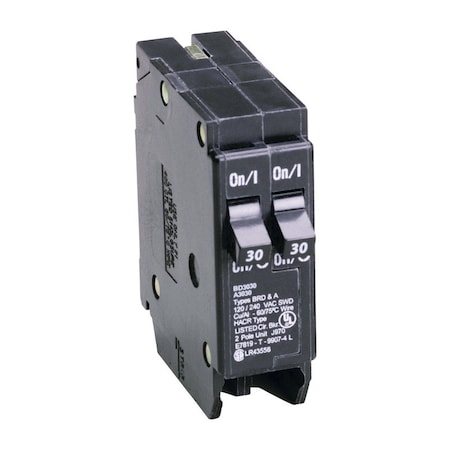 Eaton Cutler-Hammer Circuit Breaker, BD Series, 30A, 1 Pole, 120V AC, 10kA BD3030